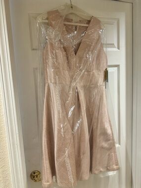 ALFRED SUNG pale pink blush dressy dress, perfect for a wedding. Fully lined.